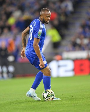 Leicester City 'den Jordan AYEW, 27 Ağustos 2024 tarihinde Leicester City' nin King Power Stadyumu 'nda oynanan Leicester City ve Tranmere Rovers maçında topla birlikte.