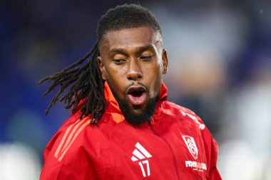 Maç öncesi ısınma öncesinde Fulham 'dan Alex Iwobi Carabao Kupası karşılaşmasında Birmingham City ile Fulham arasında St Andrews, Birmingham, Birleşik Krallık, 27 Ağustos 2024