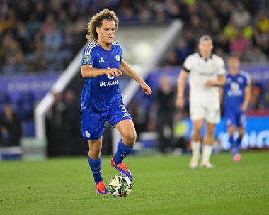 Wout FAES of Leicester City attacking with the ball during the Carabao Cup match Leicester City vs Tranmere Rovers at King Power Stadium, Leicester, United Kingdom, 27th August 2024 clipart