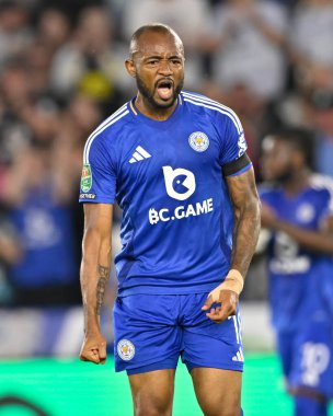 Leicester City 'den Jordan AYEW, 27 Ağustos 2024' te King Power Stadyumu 'nda oynanan Leicester City - Tranmere Rover maçında ilk golü atmasını kutladı.