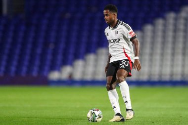 Fulham 'dan Ryan Sessegnon, Birmingham City' ye karşı 27 Ağustos 2024 'te St Andrews, Birmingham, Birleşik Krallık' ta oynanan Carabao Kupası karşılaşmasında görev başında.