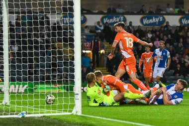 Blackpool 'dan Jake Beesley, Carabao Kupası maçında Blackburn Rovers ile Ewood Park, Blackburn, Birleşik Krallık' ta oynanan maçta 1-1 berabere kaldı.