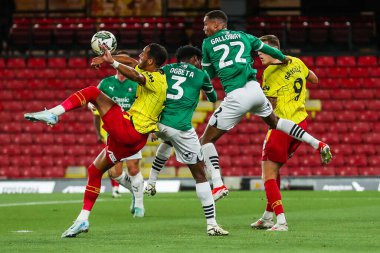 Watford 'dan Tom Ince, Carabao Kupası maçı sırasında Watford' a karşı Plymouth Argyle Vicarage Road, Watford, Birleşik Krallık, 27 Ağustos 202