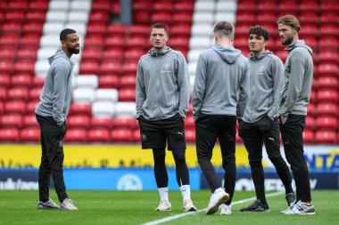 Blackpool oyuncuları, Blackburn Rovers 'a karşı oynanan Carabao Kupası karşılaşması öncesinde İngiltere' nin Blackburn kentinde, 27 Ağustos 202 'de geldiler.