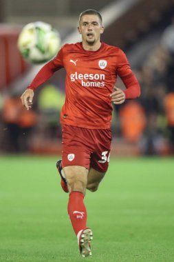 Barnsley 'den Max Watters Carabao Kupası maçı sırasında Barnsley, Sheffield United' a karşı Oakwell, Barnsley, Birleşik Krallık, 27 Ağustos 202
