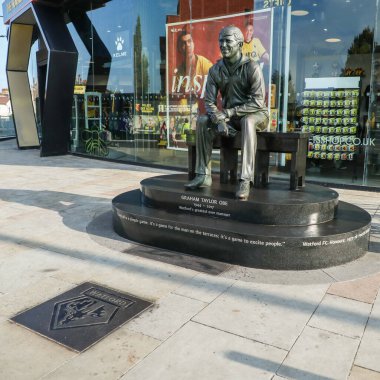 Graham Taylor OBE Stadyumu 'nun Carabao Kupası maçı öncesinde Watford, Plymouth Argyle' a karşı Vicarage Road, Watford, Birleşik Krallık 'ta 27 Ağustos 202' de oynanan Carabao Kupası maçından önceki ayrıntılı görüntüsü.