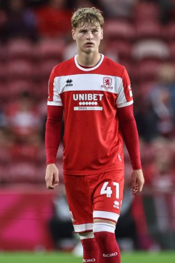 Middlesbrough 'dan Harley Hunt, Middlesbrough - Stoke City maçı sırasında Riverside Stadyumu, Middlesbrough, Birleşik Krallık, 27 Ağustos 202