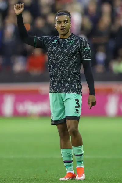 stock image Sam McCallum of Sheffield United during the Carabao Cup match Barnsley vs Sheffield United at Oakwell, Barnsley, United Kingdom, 27th August 2024