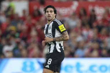 Newcastle United takımından Sandro Tonali, 28 Ağustos 2024 'te Nottingham City Ground, Nottingham, İngiltere' de oynanan Carabao Kupası maçında 10 ay kenarda kaldıktan sonra geri dönüyor.