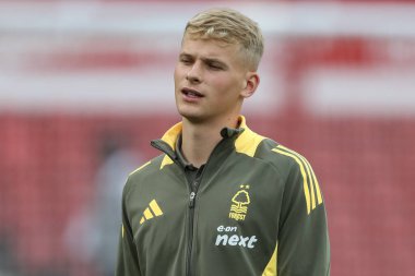 Nottingham Ormanı 'ndan Zach Abbott Carabao Kupası maçı sırasında Nottingham Forest, Newcastle United' a karşı 28 Ağustos 2024 'te Nottingham City Ground' da.
