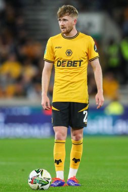 Wolverhampton Wanderers takımından Tommy Doyle Carabao Kupası maçında Wolverhampton Wanderers 'a karşı Molineux, Wolverhampton, Birleşik Krallık, 28 Ağustos 2024