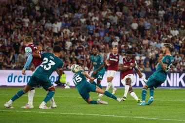 West Ham United takımından Muhammed Kudus, 28 Ağustos 2024 'te Londra' daki Londra Stadyumu 'nda oynanan West Ham United-Bournemouth maçında gol attı.