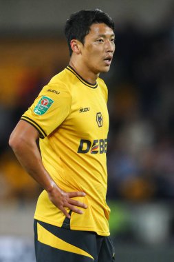 Wolverhampton Wanderers 'dan Hwang Hee-Chan Carabao Kupası maçında Wolverhampton Wanderers, Burnley' e karşı Molineux, Wolverhampton, Birleşik Krallık, 28 Ağustos 2024