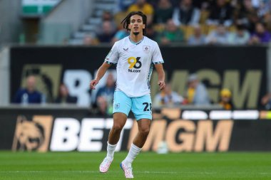 Burnley 'den Hannibal Mejbri Carabao Kupası maçı sırasında Wolverhampton Wanderers, Burnley' e karşı Molineux, Wolverhampton, Birleşik Krallık, 28 Ağustos 2024