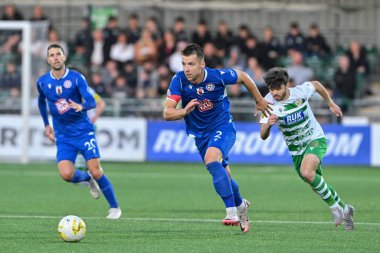 FK Panevys takımından Linas Klimaviius, UEFA Konferans Ligi maçı sırasında New Saints ile FK Panevys arasında 29 Ağustos 2024 'te Park Hall, Oswestry, İngiltere' de oynanan karşılaşmada