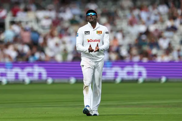 stock image Angelo Mathews of Sri Lanka during the England Men v Sri Lanka 2nd Rothesay Test Match Day 1 at Lords, London, United Kingdom, 29th August 2024