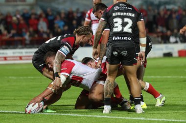 Hull KR 'dan Jai Whitbread, 30 Ağustos 2024' te İngiltere 'nin Hull kenti Kingston' da oynanan Sewell Group Craven Park 'ta oynanan 24.