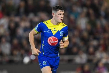 Warrington Wolves 'tan Josh Thewlis Betfred Süper Lig 24. Raundda Leigh Leopards' a karşı Warrington Wolves maçında Leigh Spor Köyü, Leigh, İngiltere, 30 Ağustos 2024