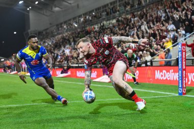Leigh Leopards 'dan Josh Charnley, 30 Ağustos 2024' te Leigh Spor Köyü 'nde oynanan 24. Betfred Süper Lig karşılaşmasında Leigh Leopards ve Warrington Wolves maçına gidiyor.