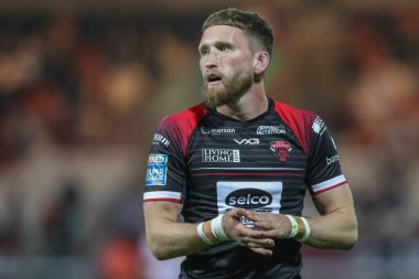 Salford Red Devils takımından Ethan Ryan 24. Betfred Süper Lig karşılaşmasında Hull KR, Salford Red Devils 'e karşı Sewell Group Craven Park, Kingston upon Hull, Birleşik Krallık, 30 Ağustos 2024