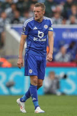 Leicester City 'den Jamie Vardy Premier League maçı sırasında Leicester City, Aston Villa' ya karşı King Power Stadyumu, Leicester, Birleşik Krallık, 31 Ağustos 2024