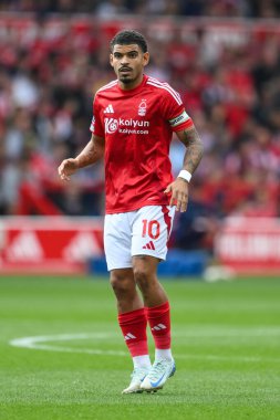 Nottingham Ormanı 'ndan Morgan Gibbs-White Premier League maçı sırasında Nottingham Forest, Wolverhampton Wanderers' a karşı 31 Ağustos 2024 'te Nottingham, İngiltere' de oynandı.