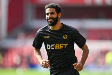 Wolverhampton Wanderers takımından Rayan At-Nouri Premier League karşılaşması öncesinde Nottingham Forest, Wolverhampton Wanderers 'a karşı 31 Ağustos 2024' te Nottingham, İngiltere 'de oynanan maç öncesi ısınma maçında