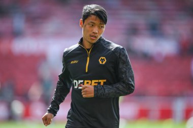 Wolverhampton Wanderers takımından Hwang Hee-Chan Premier League maçı öncesinde Nottingham Forest, Wolverhampton Wanderers 'a karşı 31 Ağustos 2024' te Nottingham, İngiltere 'de oynanan maç öncesi ısınma maçında