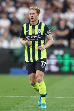 Premier Lig maçında Manchester City 'ye karşı Londra Stadyumu' nda oynanan West Ham United maçı sırasında Manchester City 'den Kevin De Bruyne, 31 Ağustos 2024