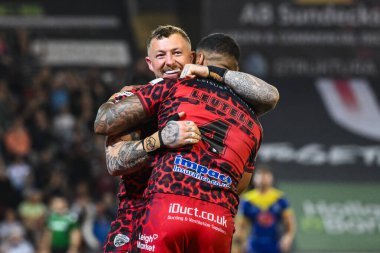 Leigh Leopards 'dan Josh Charnley, 30 Ağustos 2024' te Leigh Spor Köyü 'nde oynanan 24. Betfred Süper Lig karşılaşmasında Leigh Leopards ve Warrington Wolves maçına gidiyor.