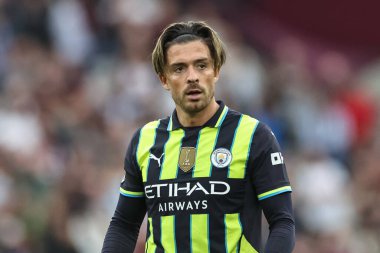 Manchester City 'den Jack Grealish Premier League maçı sırasında West Ham United Manchester City' ye karşı Londra Stadyumu 'nda 31 Ağustos 2024