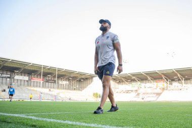 Warrington Wolves 'tan Zane Musgrove, 30 Ağustos 2024' te Leigh Spor Köyü 'nde oynanan 24. Betfred Süper Lig karşılaşması öncesinde geldi.