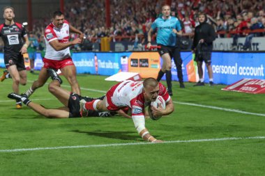 Hull KR 'dan Mikey Lewis, 30 Ağustos 2024' te İngiltere 'nin Hull kenti Kingston' da oynanan Sewell Group Craven Park 'ta oynanan 24.