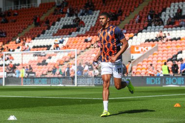 Blackpool 'dan Ashley Fletcher 31 Ağustos 2024' te Bloomfield Road, Blackpool 'da Blackpool-Wycombe Wanderers' a karşı oynanan Sky Bet Ligi 1 karşılaşmasında ısınma öncesi maçta