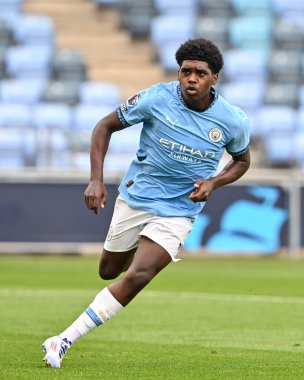 Manchester City 'den Jaden Heskey Premier League 2 U23 maçı sırasında Manchester City Everton' a karşı Joie Stadyumu, Manchester, İngiltere, 1 Eylül 2024