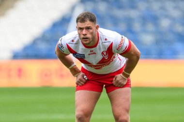 St. Helens takımından Morgan Knowles 24. Betfred Süper Lig karşılaşmasında Huddersfield Giants ve St Helens, John Smith Stadyumu, Huddersfield, İngiltere 1 Eylül 2024 'te karşı karşıya geldiler.