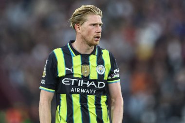 Premier Lig maçında Manchester City 'ye karşı Londra Stadyumu' nda oynanan West Ham United maçı sırasında Manchester City 'den Kevin De Bruyne, 31 Ağustos 2024