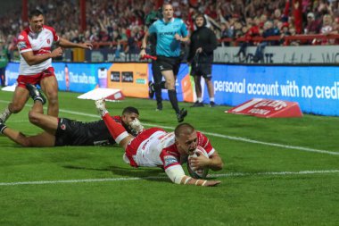 Hull KR 'dan Mikey Lewis, 30 Ağustos 2024' te İngiltere 'nin Hull kenti Kingston' da oynanan Sewell Group Craven Park 'ta oynanan 24.