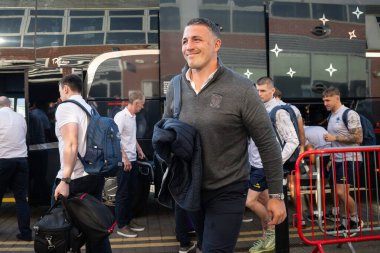 Sam Burgess Warrington Wolves 'un baş antrenörü 24. Betfred Süper Lig karşılaşması öncesinde Leigh Leopards' a karşı Warrington Wolves Leigh Spor Köyü, Leigh, İngiltere, 30 Ağustos 2024