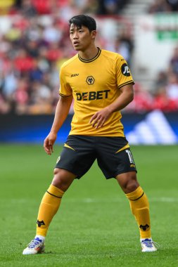 Wolverhampton Wanderers takımından Hwang Hee-Chan Premier League maçında Nottingham Forest, Wolverhampton Wanderers 'a karşı 31 Ağustos 2024' te Nottingham, İngiltere 'de.