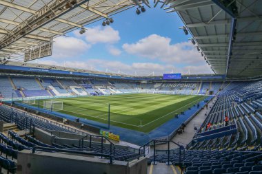 King Power Stadyumu 'nun Premier League maçı sırasında King Power Stadyumu' nda Leicester City, Aston Villa 'ya karşı 31 Ağustos 2024' te genel bir görüntüsü.