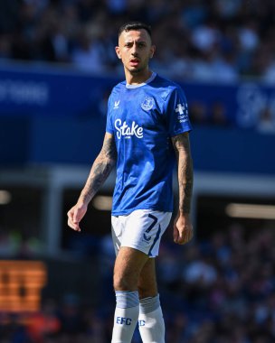 Everton 'dan Dwight McNeil Premier League maçı sırasında Everton - Bournemouth Goodison Park, Liverpool, Birleşik Krallık' ta 31 Ağustos 2024