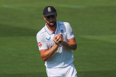 İngiliz Chris Woakes, 1 Eylül 2024 'te Londra Lords' ta İngiltere - Sri Lanka 2. Rothesay Deneme Maçı 4 gününde Sri Lankalı Angelo Mathews 'i yakaladı.
