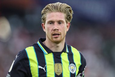 Premier Lig maçında Manchester City 'ye karşı Londra Stadyumu' nda oynanan West Ham United maçı sırasında Manchester City 'den Kevin De Bruyne, 31 Ağustos 2024