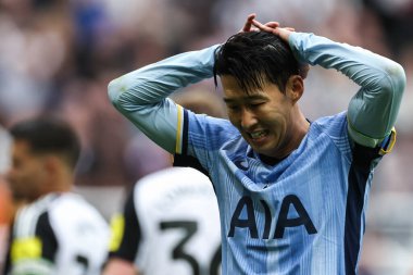 Tottenham Hotspur 'dan Son Heung-Min, 1 Eylül 2024' te St. James 's Park, Newcastle' da oynanan Premier League karşılaşmasında tepki gösterdi.