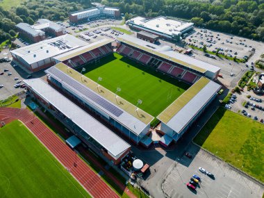 Leigh Spor Köyü, Leigh Leoparlarının Evi, 24. Betfred Süper Ligi karşılaşması öncesinde Leigh Leopards, Warrington Wolves 'a karşı Leigh Spor Köyü, Leigh, Birleşik Krallık, 30 Ağustos 2024