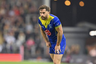 Warrington Wolves 'tan Toby King 24. Betfred Süper Lig karşılaşmasında Leigh Leopards, Warrington Wolves' a karşı Leigh Spor Köyü, Leigh, İngiltere, 30 Ağustos 2024