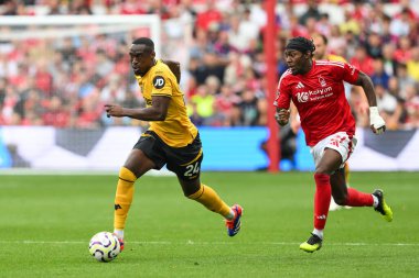Wolverhampton Wanderers takımından Toti Gomes, Premier League maçında Nottingham Forest, Wolverhampton Wanderers 'a karşı 31 Ağustos 2024' te City Ground, Nottingham, Birleşik Krallık 'ta bir ara verdi.
