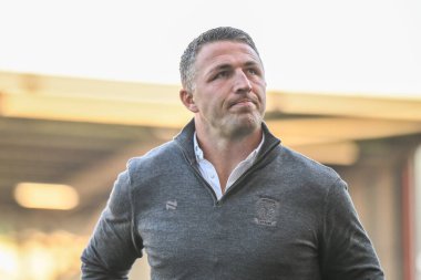 Sam Burgess Warrington Wolves 'un baş antrenörü 24. Betfred Süper Lig karşılaşması öncesinde Leigh Leopards' a karşı Warrington Wolves Leigh Spor Köyü, Leigh, İngiltere, 30 Ağustos 2024