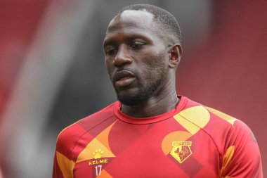 Watford 'dan Moussa Sissoko, 1 Eylül 2024' te İngiltere 'nin Sheffield Lane kentinde oynanan Sky Bet Şampiyonası maçında Sheffield United' a karşı Watford maçında ısınma turunda.